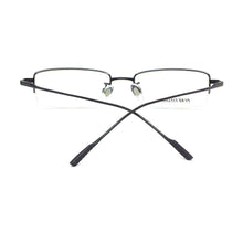 Carica l&#39;immagine nel visualizzatore di Gallery, Pure Titanium Eyeglasses Half Rim Optical Frame Prescription Spectacle Frameless Glasses For Men Eye glasses 11952 Slim Temple