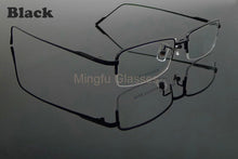 Carica l&#39;immagine nel visualizzatore di Gallery, Pure Titanium Eyeglasses Half Rim Optical Frame Prescription Spectacle Frameless Glasses For Men Eye glasses 11952 Slim Temple