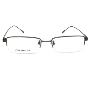 Pure Titanium Eyeglasses Half Rim Optical Frame Prescription Spectacle Frameless Glasses For Men Eye glasses 11952 Slim Temple