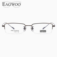 Carica l&#39;immagine nel visualizzatore di Gallery, Pure Titanium Eyeglasses Half Rim Optical Frame Prescription Spectacle Frameless Glasses For Men Eye glasses 11952 Slim Temple