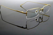 Carica l&#39;immagine nel visualizzatore di Gallery, Pure Titanium Eyeglasses Half Rim Optical Frame Prescription Spectacle Frameless Glasses For Men Eye glasses 11952 Slim Temple