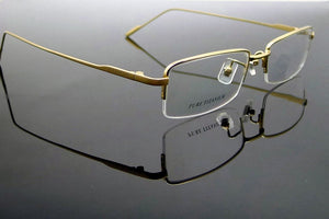 Pure Titanium Eyeglasses Half Rim Optical Frame Prescription Spectacle Frameless Glasses For Men Eye glasses 11952 Slim Temple