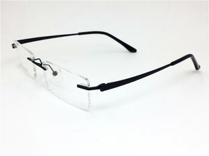 Pure Titanium Eyeglasses Rimless Optical Frame Prescription Spectacle Frameless Glasses For Men Eye glasses 11090 Slim Temple