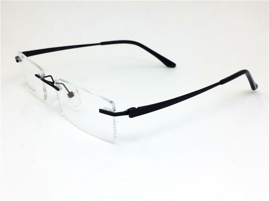 Pure Titanium Eyeglasses Rimless Optical Frame Prescription Spectacle Frameless Glasses For Men Eye glasses 11090 Slim Temple