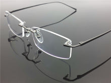Load image into Gallery viewer, Pure Titanium Eyeglasses Rimless Optical Frame Prescription Spectacle Resize Glasses For Men Slim Temple Framless Eye Glasses