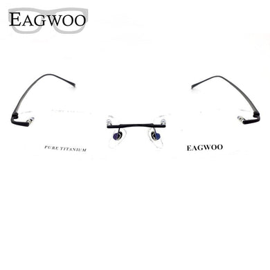 Pure Titanium Eyeglasses Rimless Optical Frame Prescription Spectacle Resize Glasses For Men Slim Temple Framless Eye Glasses