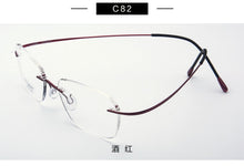 Load image into Gallery viewer, Pure Titanium Eyeglasses Rimless flexible Optical Frame Prescription Spectacle Frameless Glasses Eye glasses 010 Line Temple
