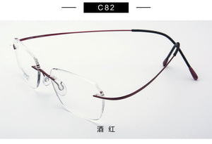 Pure Titanium Eyeglasses Rimless flexible Optical Frame Prescription Spectacle Frameless Glasses Eye glasses 010 Line Temple