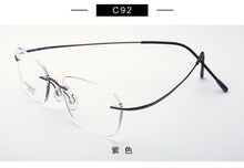 Load image into Gallery viewer, Pure Titanium Eyeglasses Rimless flexible Optical Frame Prescription Spectacle Frameless Glasses Eye glasses 010 Line Temple