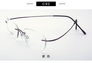 Pure Titanium Eyeglasses Rimless flexible Optical Frame Prescription Spectacle Frameless Glasses Eye glasses 010 Line Temple