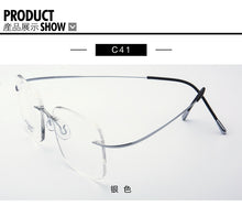 Load image into Gallery viewer, Pure Titanium Eyeglasses Rimless flexible Optical Frame Prescription Spectacle Frameless Glasses Eye glasses 010 Line Temple