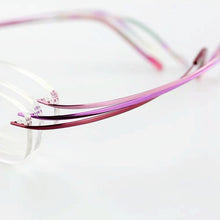 Load image into Gallery viewer, Pure Titanium Eyeglasses Rimless flexible Optical Frame Prescription Spectacle Frameless Glasses Eye glasses 010 Line Temple