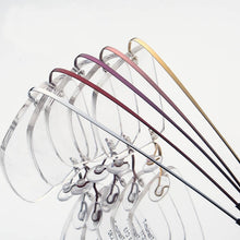Load image into Gallery viewer, Pure Titanium Eyeglasses Rimless flexible Optical Frame Prescription Spectacle Frameless Glasses Eye glasses 010 Line Temple