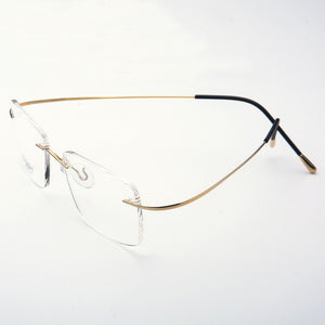 Pure Titanium Eyeglasses Rimless flexible Optical Frame Prescription Spectacle Frameless Glasses Eye glasses 010 Line Temple