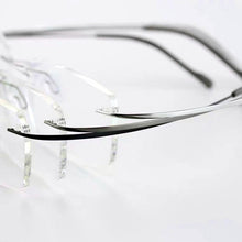 Load image into Gallery viewer, Pure Titanium Eyeglasses Rimless flexible Optical Frame Prescription Spectacle Frameless Glasses Eye glasses 010 Line Temple