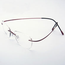 Load image into Gallery viewer, Pure Titanium Eyeglasses Rimless flexible Optical Frame Prescription Spectacle Frameless Glasses Eye glasses 010 Line Temple
