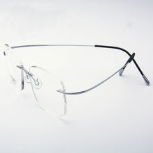 Load image into Gallery viewer, Pure Titanium Eyeglasses Rimless flexible Optical Frame Prescription Spectacle Frameless Glasses Eye glasses 010 Line Temple