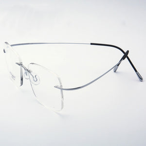 Pure Titanium Eyeglasses Rimless flexible Optical Frame Prescription Spectacle Frameless Glasses Eye glasses 010 Line Temple