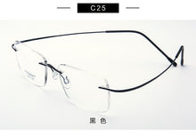 Load image into Gallery viewer, Pure Titanium Eyeglasses Rimless flexible Optical Frame Prescription Spectacle Frameless Glasses Eye glasses 010 Line Temple