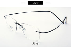 Pure Titanium Eyeglasses Rimless flexible Optical Frame Prescription Spectacle Frameless Glasses Eye glasses 010 Line Temple
