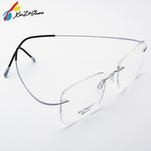 Load image into Gallery viewer, Pure Titanium Eyeglasses Rimless flexible Optical Frame Prescription Spectacle Frameless Glasses Eye glasses 010 Line Temple