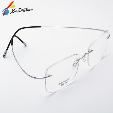 Pure Titanium Eyeglasses Rimless flexible Optical Frame Prescription Spectacle Frameless Glasses Eye glasses 010 Line Temple