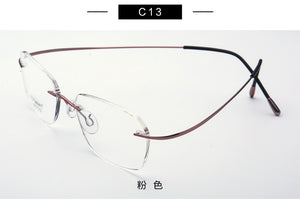 Pure Titanium Eyeglasses Rimless flexible Optical Frame Prescription Spectacle Frameless Glasses Eye glasses 010 Line Temple