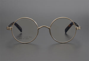 Pure Titanium Eyeglasses Vintage Men Full Rim Round Frame Optical Eyewear Anti-Blue Light Prescription Glasses Women Spectacle