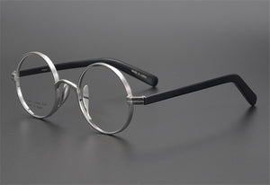 Pure Titanium Eyeglasses Vintage Men Full Rim Round Frame Optical Eyewear Anti-Blue Light Prescription Glasses Women Spectacle
