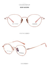 Load image into Gallery viewer, Pure Titanium Eyeglasses Women Glasses Designed  Full Rim Round Red Spectacle with Thick Rim Suitable for High Diopter Red Rose