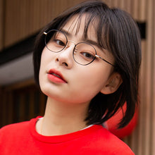 Load image into Gallery viewer, Pure Titanium Eyeglasses Women Glasses Designed  Full Rim Round Red Spectacle with Thick Rim Suitable for High Diopter Red Rose