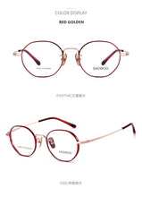 Load image into Gallery viewer, Pure Titanium Eyeglasses Women Glasses Designed  Full Rim Round Red Spectacle with Thick Rim Suitable for High Diopter Red Rose