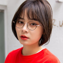 Load image into Gallery viewer, Pure Titanium Eyeglasses Women Glasses Designed  Full Rim Round Red Spectacle with Thick Rim Suitable for High Diopter Red Rose