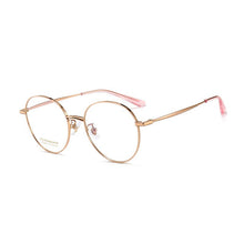 Load image into Gallery viewer, Pure Titanium Frame Glasses Full Rim Eye Glasses Women Style Spring Hinges Round Spectacles and Nearsighted Eyewear