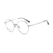Load image into Gallery viewer, Pure Titanium Frame Glasses Full Rim Eye Glasses Women Style Spring Hinges Round Spectacles and Nearsighted Eyewear