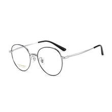 Load image into Gallery viewer, Pure Titanium Frame Glasses Full Rim Eye Glasses Women Style Spring Hinges Round Spectacles and Nearsighted Eyewear