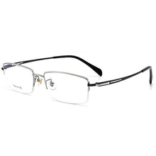 Load image into Gallery viewer, Pure Titanium Frame Glasses Half Rim Spectacles with Spring Hinges Men Business Style Anti-Blue Ray Casual Eyewear