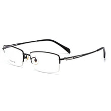 Load image into Gallery viewer, Pure Titanium Frame Glasses Half Rim Spectacles with Spring Hinges Men Business Style Anti-Blue Ray Casual Eyewear