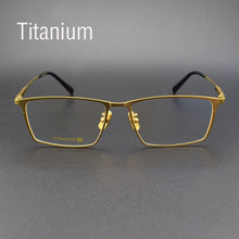 Load image into Gallery viewer, Pure Titanium Glasses Frame For Men Titanium Alloy Prescription Eyeglasses Golden Super Light Spectacles Myopia