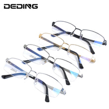 Load image into Gallery viewer, Pure Titanium Glasses Frame Men Half Rim Eyeglasses Oversized Spectacle Frames Prescription Myopia Optical Frame Eyewear DD1534