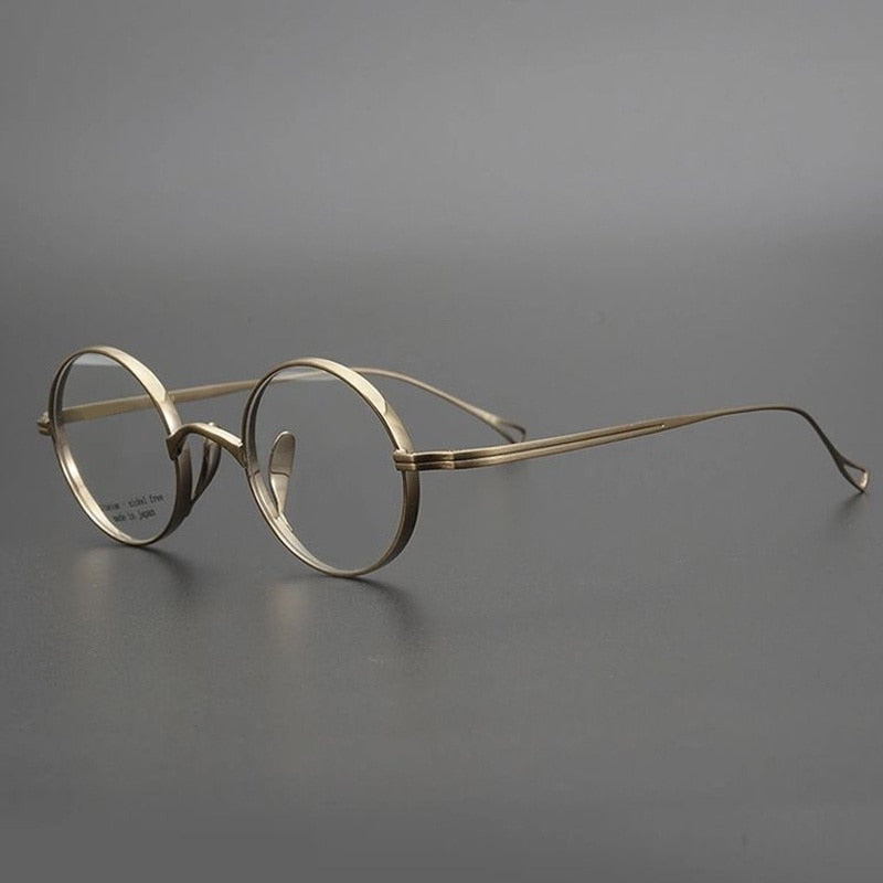 Pure Titanium Glasses Frame Men Retro Round Prescription Eyeglasses Women Myopia Optical Eyewear Japanese Handmade Designer