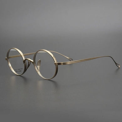 Pure Titanium Glasses Frame Men Retro Round Prescription Eyeglasses Women Myopia Optical Eyewear Japanese Handmade Designer