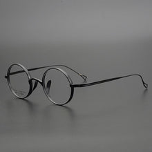 Carica l&#39;immagine nel visualizzatore di Gallery, Occhiali da vista in titanio puro Montatura da uomo Occhiali da vista rotondi retrò Donna Miopia Occhiali da vista Designer fatto a mano giapponese