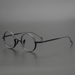 Pure Titanium Glasses Frame Men Retro Round Prescription Eyeglasses Women Myopia Optical Eyewear Japanese Handmade Designer