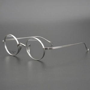 Pure Titanium Glasses Frame Men Retro Round Prescription Eyeglasses Women Myopia Optical Eyewear Japanese Handmade Designer