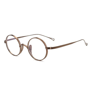 Pure Titanium Glasses Frame Men Retro Round Prescription Eyeglasses Women Myopia Optical Eyewear Japanese Handmade Designer