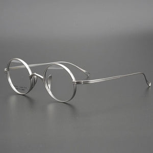 Pure Titanium Glasses Frame Men Retro Round Prescription Eyeglasses Women Myopia Optical Eyewear Japanese Handmade John Lennon