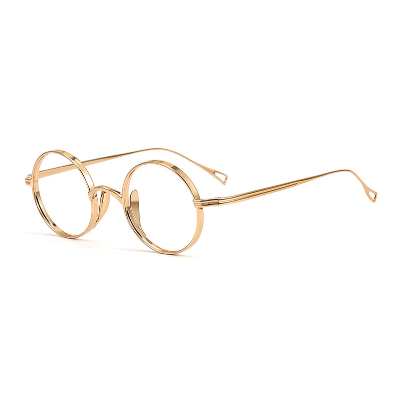 thumbnail interactive-video image 1 of Iglasses Pure Titanium Retro Round Eyeglass Frames – Hand Made, Japanese Style, 45mm 1 of 2