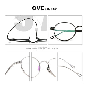 Pure Titanium Glasses Frame Men Women Retro Round Prescription men's Eyeglasses frames 2023 Vintage Optical Myopia eyewear