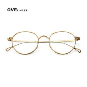 Pure Titanium Glasses Frame Men Women Retro Round Prescription men's Eyeglasses frames 2023 Vintage Optical Myopia eyewear